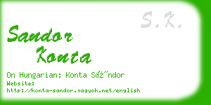 sandor konta business card